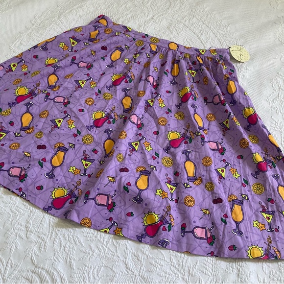 NWT Lindy Bop Pryia cocktail bar novelty retro pin up skirt size 18 - Picture 3 of 11